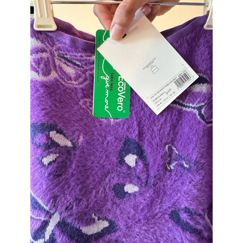 House of Sunny Crazy Town Hockney Strapless Tube Dress, Purple Heat, Small, NWT - Picture 8 of 9